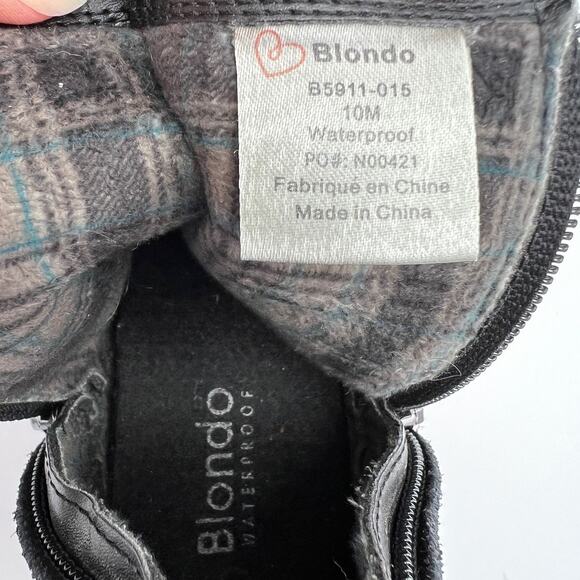 Blondo Ingrid Ankle Bootie Waterproof Size 10M Black Suede Leather B5911 Lined - Picture 8 of 10